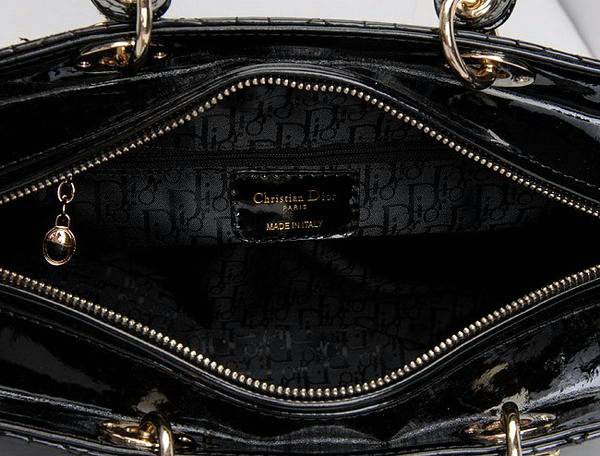 replica jumbo lady dior patent leather bag 6322 black with gold - Click Image to Close